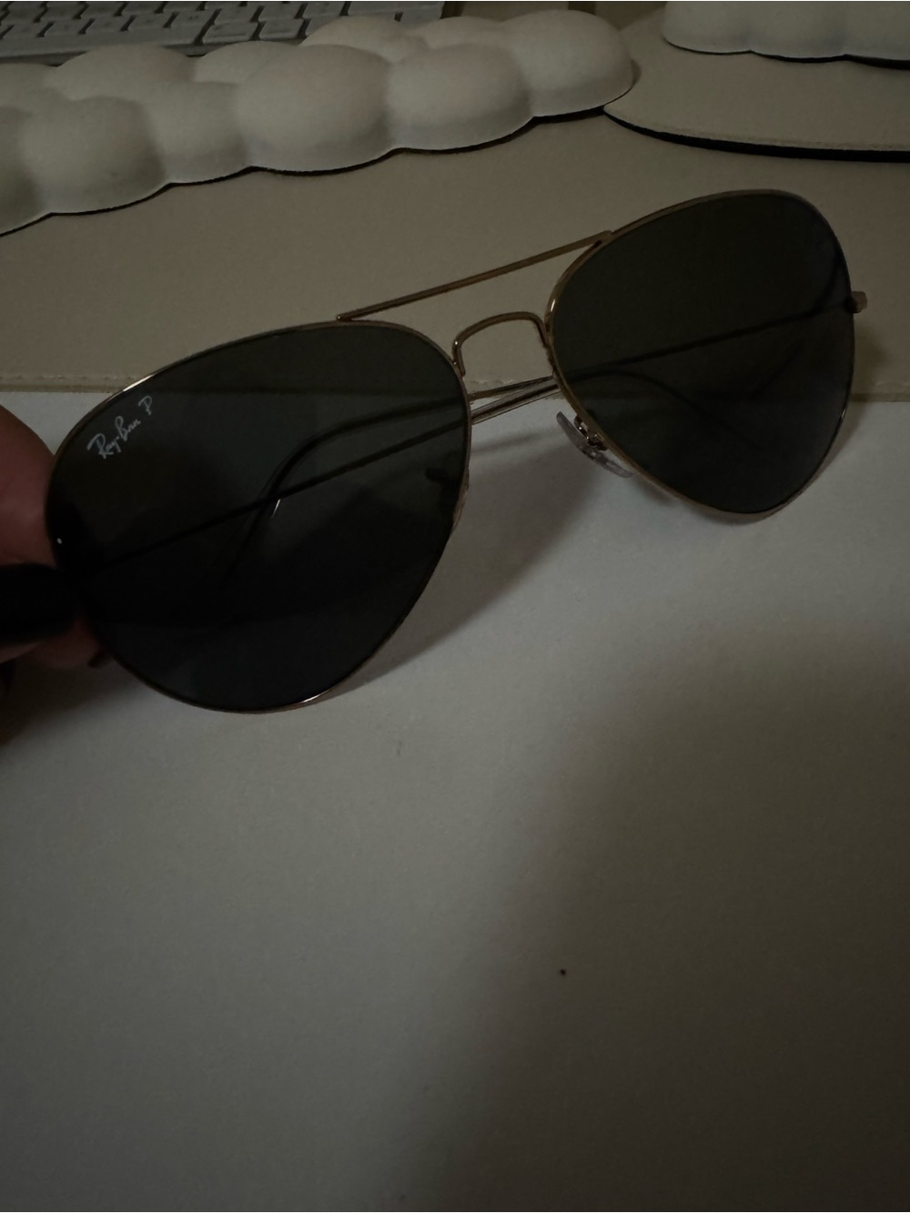 Ray-Ban Gold Frame Black Lens Aviator Sunglasses